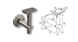 LED Square Flat Wall Mount Modern Stair Hand Rail Staircase Railing Kit - Aluminium