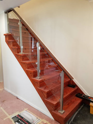 Modern Square Stairs Balcony Glass Hand Rail Staircase Railing Kit - Glass NOT included