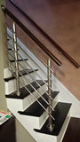 Modern Stairs Balcony Backyard Porch Patio Handrail Staircase Railing Kit - Aluminium Top Connected