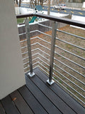 Dark Wood Color Modern Square Stairs Balcony Staircase Railing Kit - Aluminium