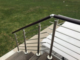 Modern Stairs Balcony Backyard Porch Patio Hand Rail Staircase Railing Kit - Dark Brown Top Connected