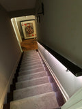 LED Dark Wood Square Flat Wall Mount Modern Stair Hand Rail Staircase Railing Kit - Aluminium